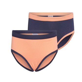Mix&amp;Match Meisjes slips Zalm/D.Blauw (2-pack)