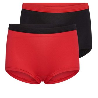 Mix&amp;Match Meisjes boxershorts Rood/Zwart (2-pack)