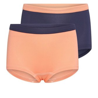 Mix&amp;Match Meisjes boxershorts Zalm/D.Blauw (2-pack)