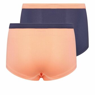 Mix&amp;Match Meisjes boxershorts Zalm/D.Blauw (2-pack)