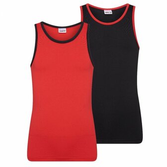 Mix&amp;Match Meisjes hemd Rood/Zwart (2-pack)