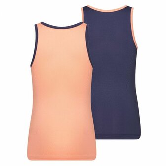 Mix&amp;Match Meisjes hemd Zalm/D.Blauw (2-pack)