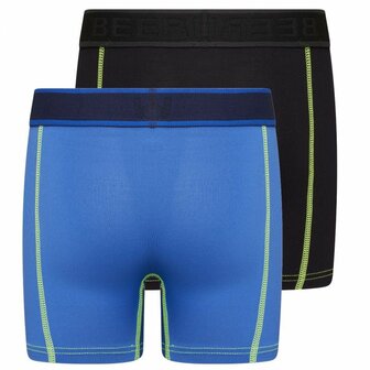 Mix&amp;Match Jongens boxershorts uni Blauw/Zwart (2-pack)