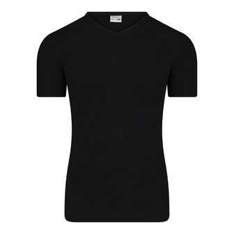 Heren T-shirt V-hals en K.M. M3000 Zwart