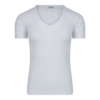 Heren T-shirt met diepe V-hals M3000 Wit