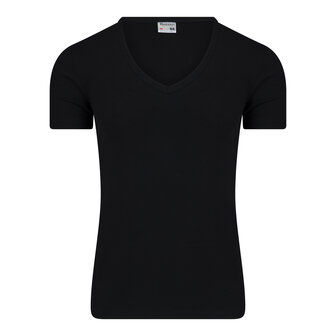 Heren T-shirt korte met diepe V-hals M3000 Zwart