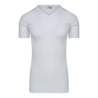 Extra lang Heren T-shirt met V-hals M3000 Wit