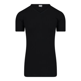 Extra lang Heren T-shirt met V-hals M3000 Zwart