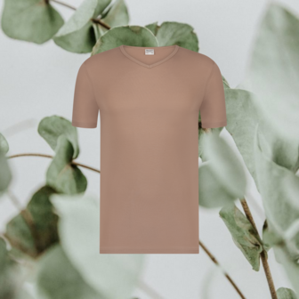 Beeren Green Comfort M181 heren T-shirt V-neck Naturel