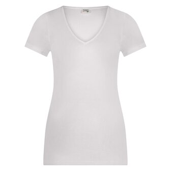 Beeren Dames T-shirt met V hals m3000 wit
