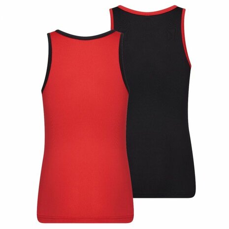 Mix&Match Meisjes hemd Rood/Zwart (2-pack)