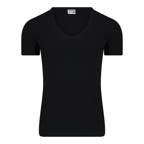 Heren T-shirt korte met diepe V-hals M3000 Zwart