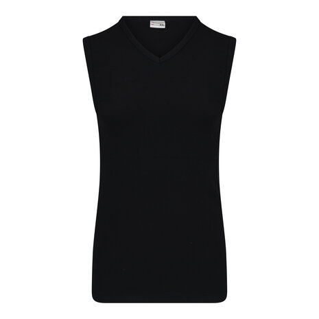 Heren mouwloos shirt V-hals M3000 Zwart