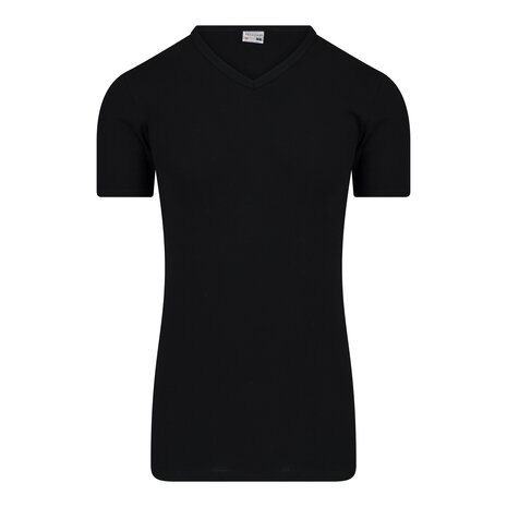 Extra lang Heren T-shirt met V-hals M3000 Zwart