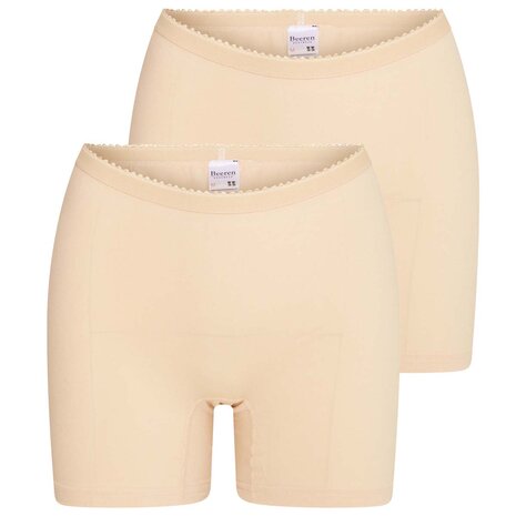 Beeren softly Dames boxershort met lange pijp Beige (2-pack)