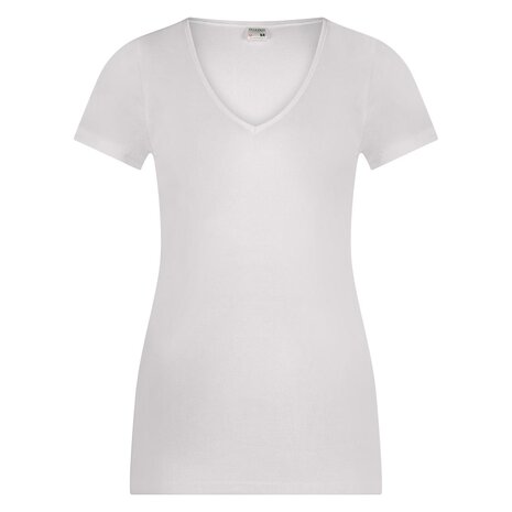 Beeren Dames T-shirt met V hals m3000 wit