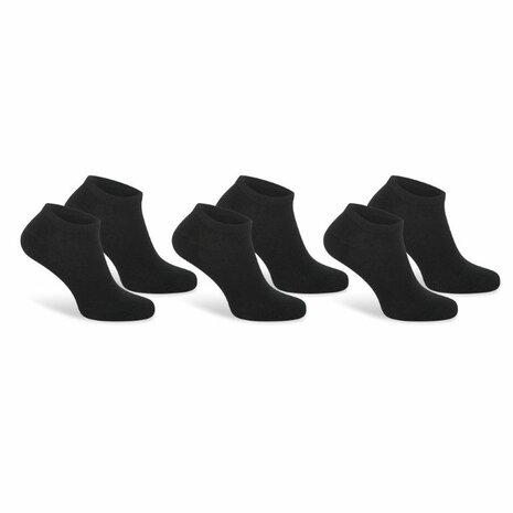 Beeren 3-pack unisex basic sneaker sokken zwart