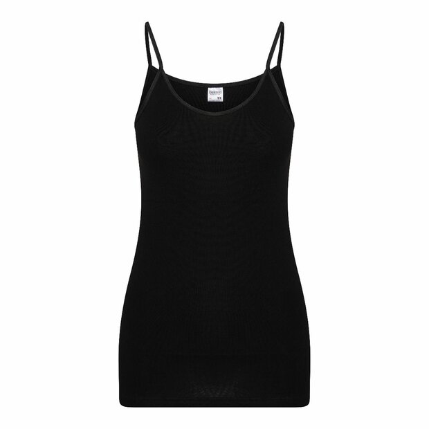 Dames spaghetti hemd Brigitte Zwart