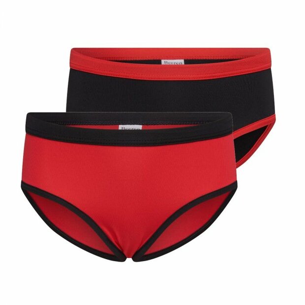Mix&amp;Match Meisjes slips Rood/Zwart (2-pack)