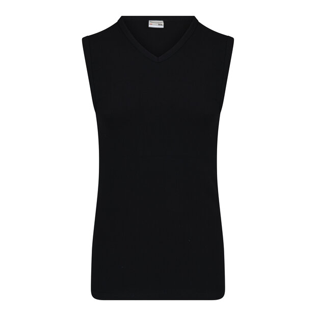 Heren mouwloos shirt V-hals M3000 Zwart