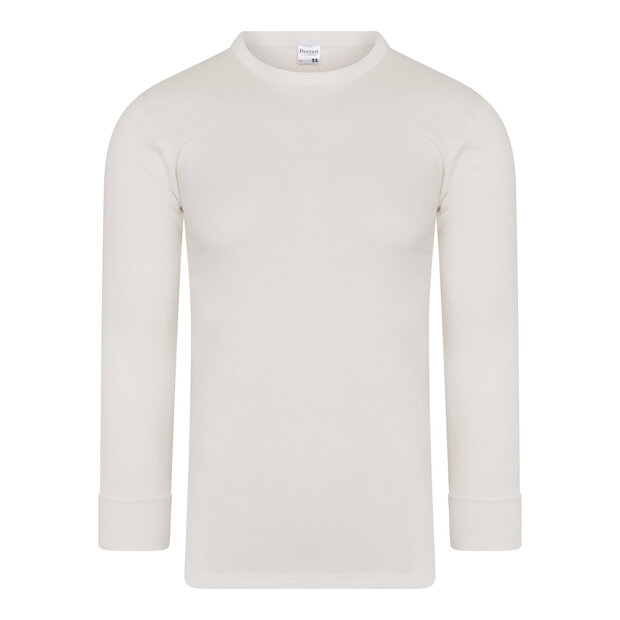 Heren beeren ondergoed hemd thermo lange mouw wolwit