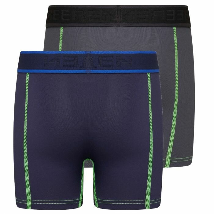 Mix&amp;Match Jongens boxershorts uni D.Blauw/Grijs (2-pack)