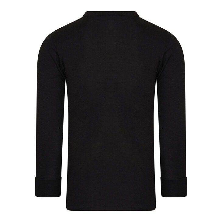 Heren beeren ondergoed hemd thermo lange mouw zwart