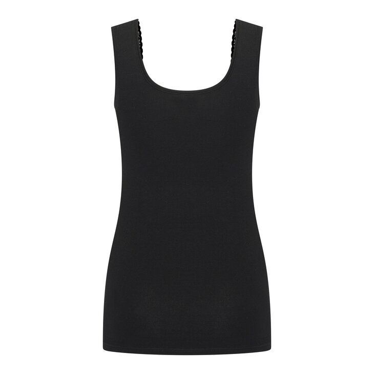 Beeren Comfort Feeling Dames Hemd met kant Dianne  Zwart